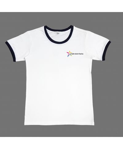 Mixte - Tee Shirt blanc Logo brodé - Collège La Salle Saint-Charles